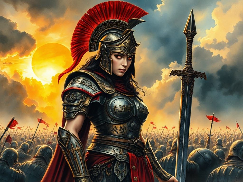 Ethereal Bellona, Goddess of Ancient Roman War, in Dramatic ...