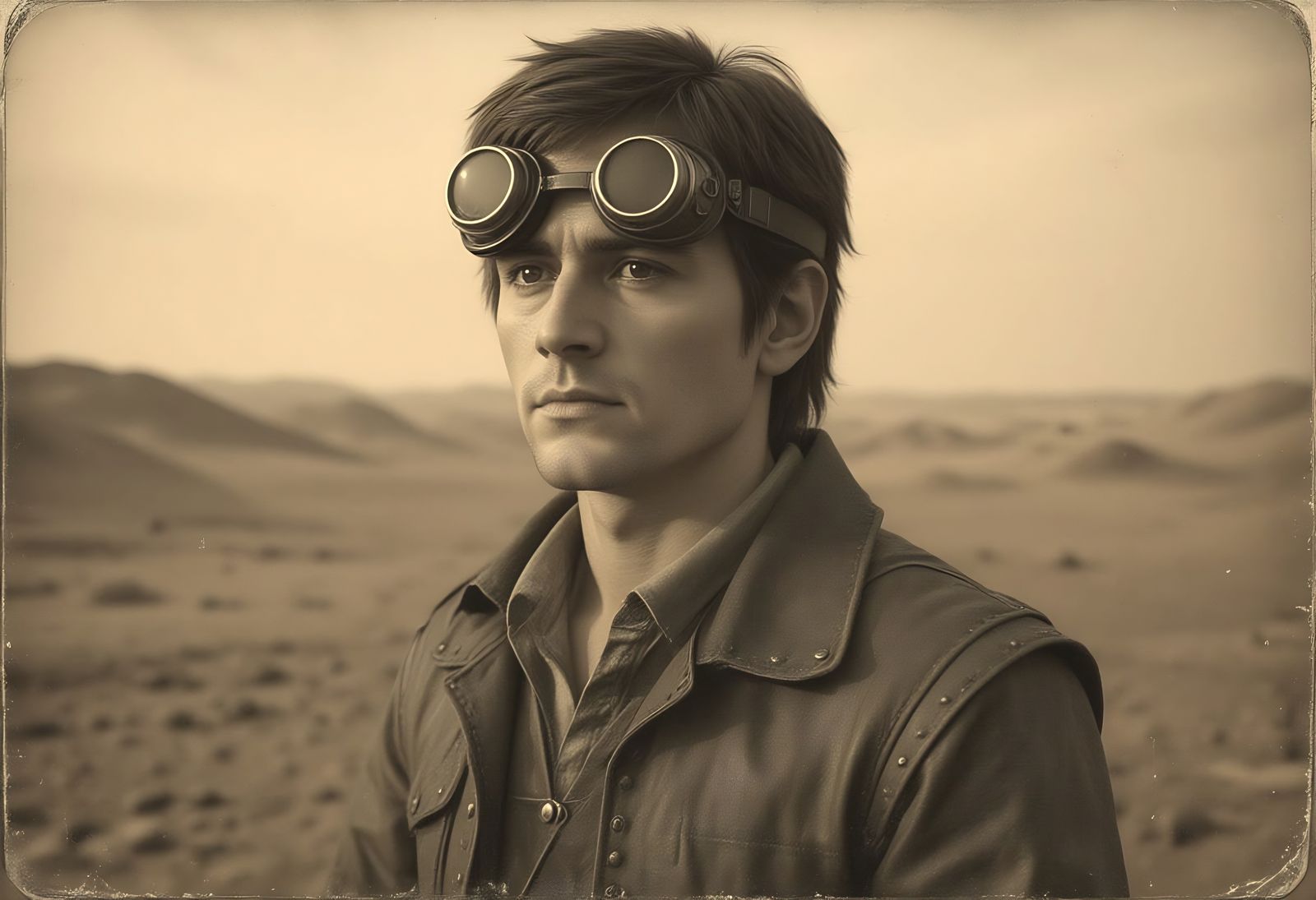 Steampunk Adventurer with Brass Goggles