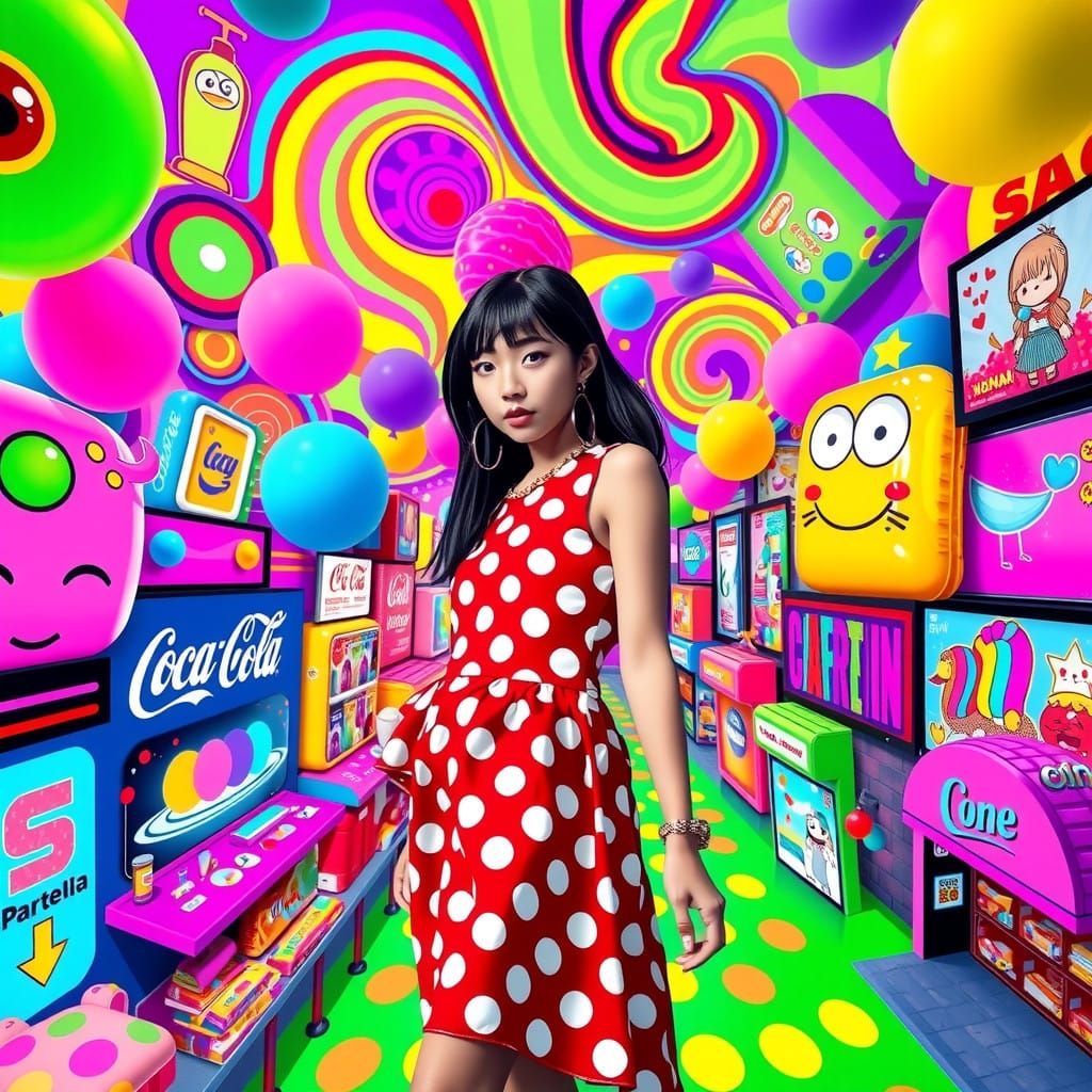 Vibrant Dreamscape Mashup in Pop-Art Style