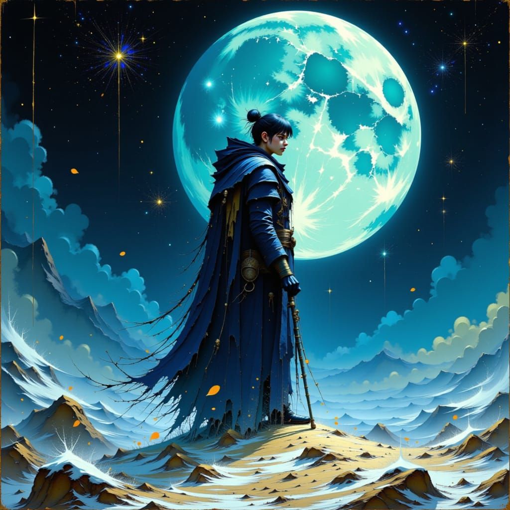 Máni, Norse Moon God in Mystical Digital Art