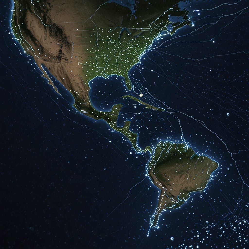 Quantum Electric Rain Over a City Night