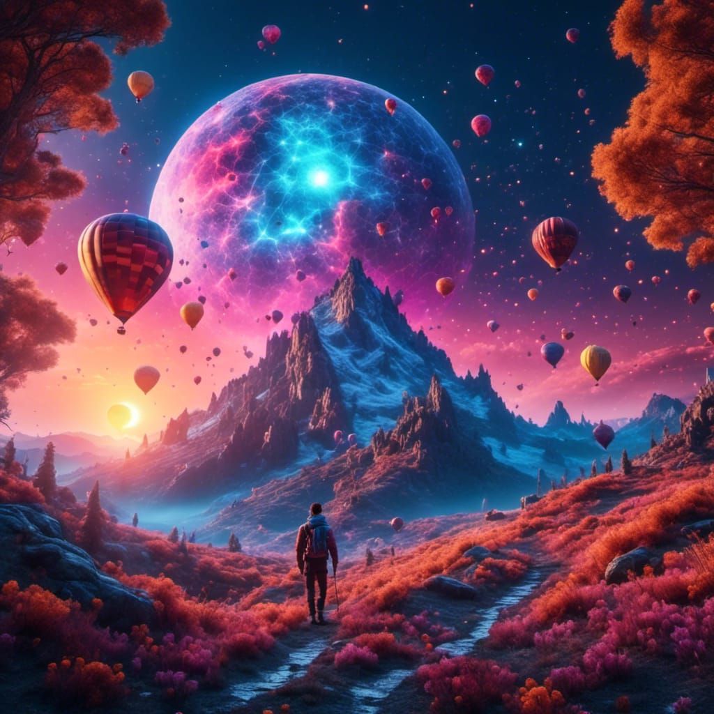 Man Spreads Sunshine: Detailed Fantasy Concept Art