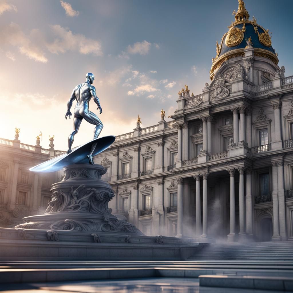 Silver Surfer Over Madrid Royal Palace
