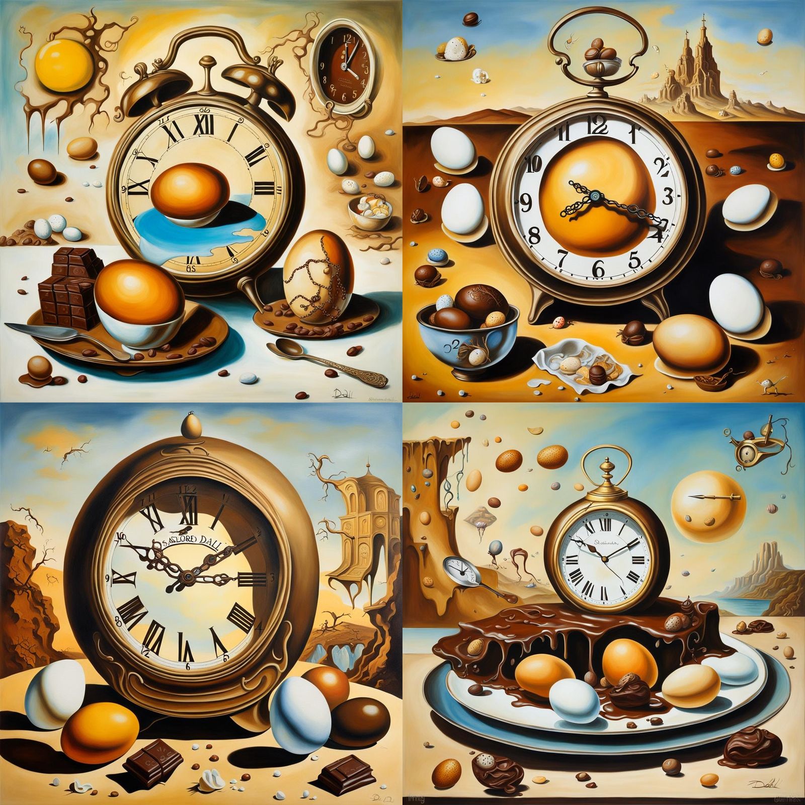 Surreal Easter: Melting Clock in Dali Style