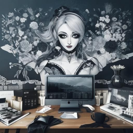 Simple Black and White AI Art