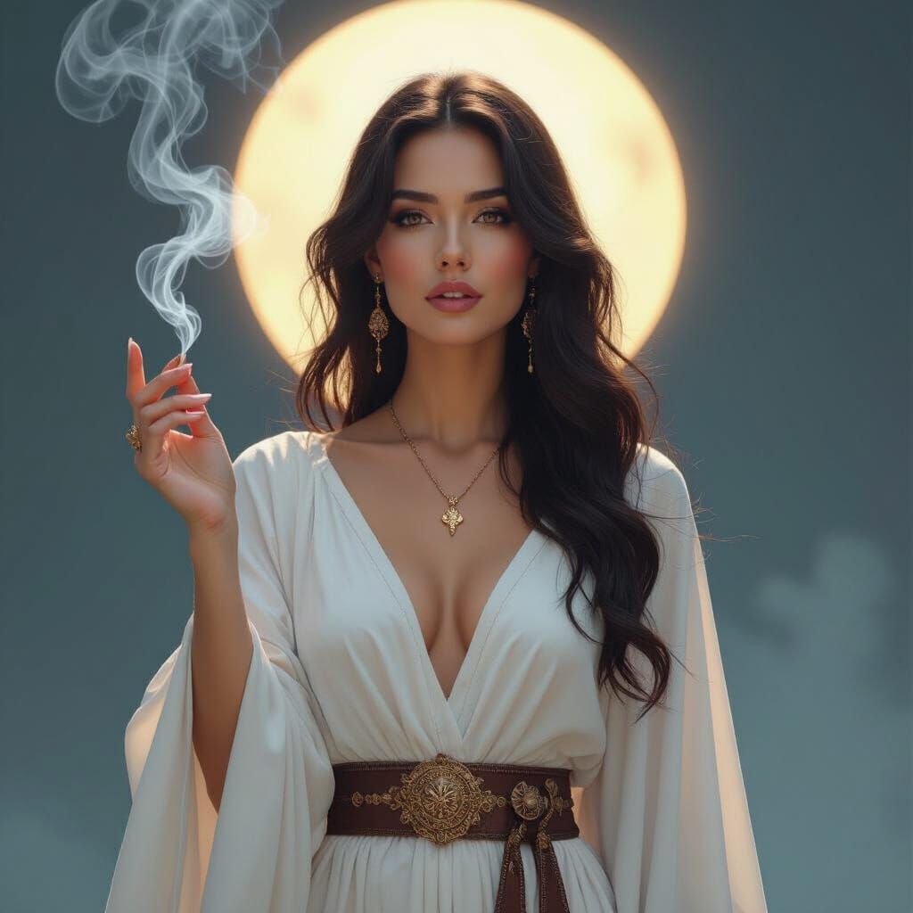 Mysterious Angel Reaching Out in Goth Cyberpunk Style