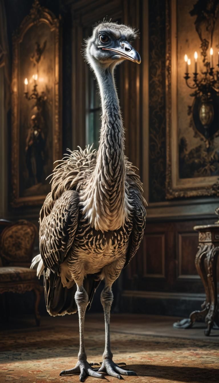 Hyperrealistic Bustard in a Manor, Detailed HDR
