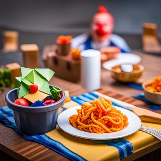 Dinner with a Clown in Origami Style