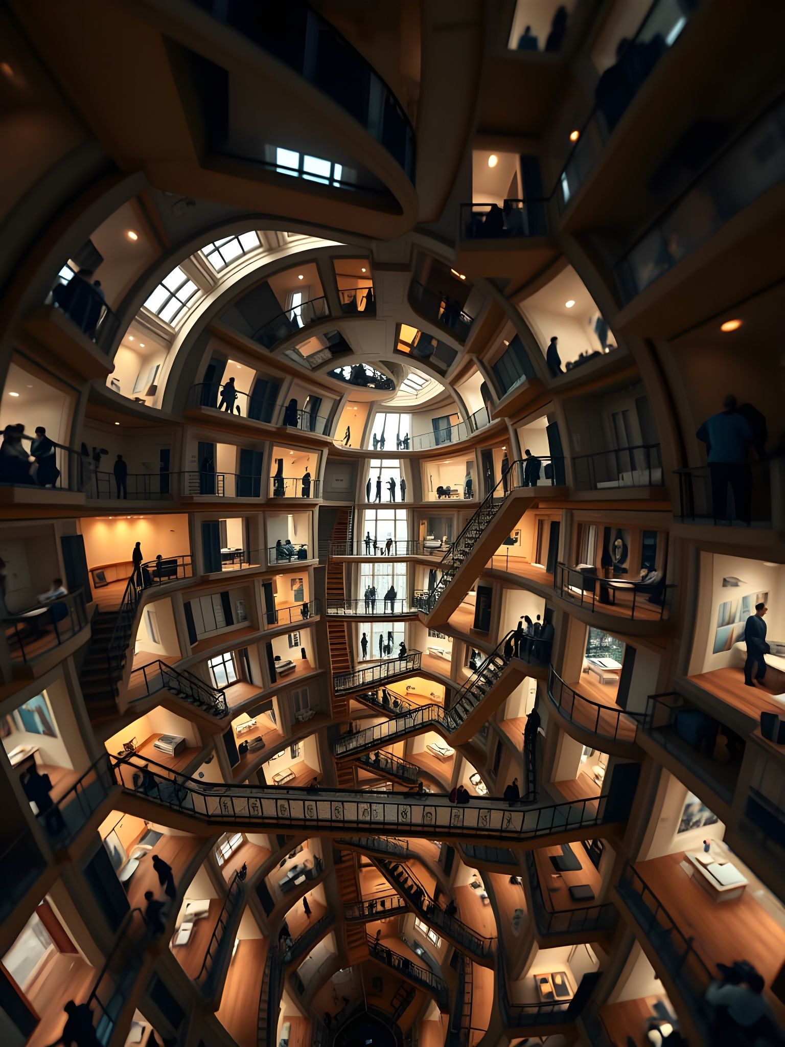 Escher-Inspired Masterpiece: Twisted Architecture with Drama...