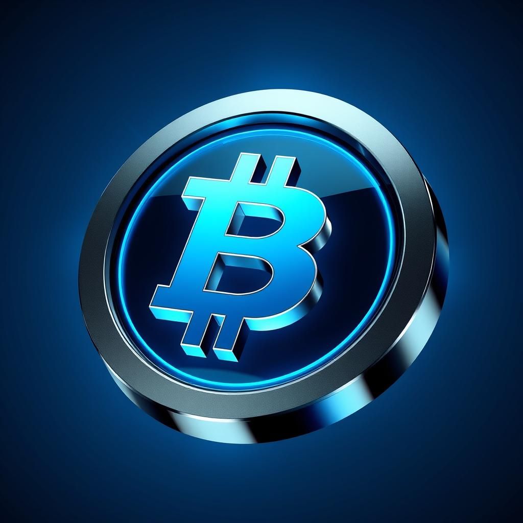 Sleek 3D Icon for BTC_Monitor Software in Futuristic Style