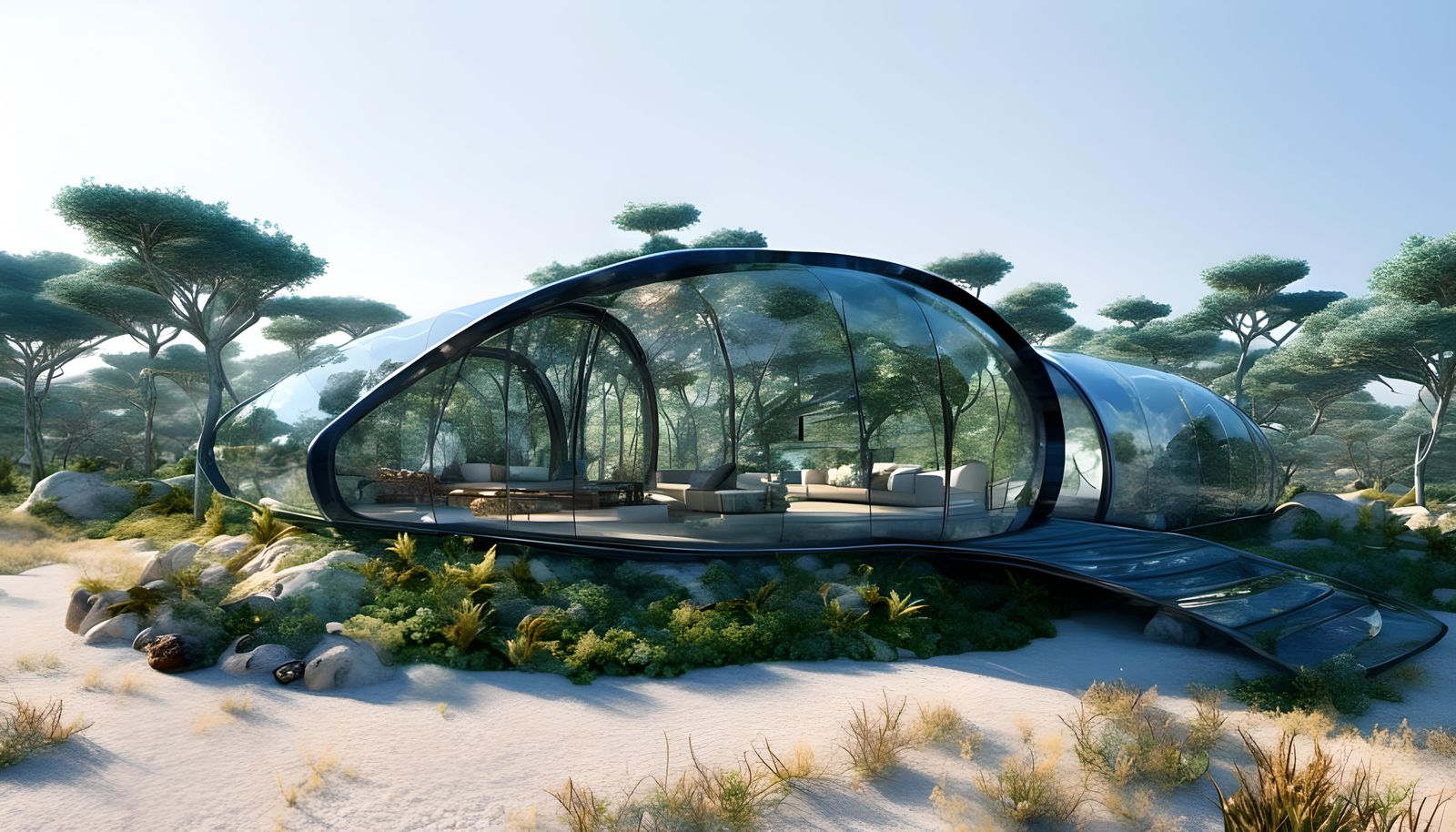 Futuristic Living Tree Cabin in Biomimicry Style