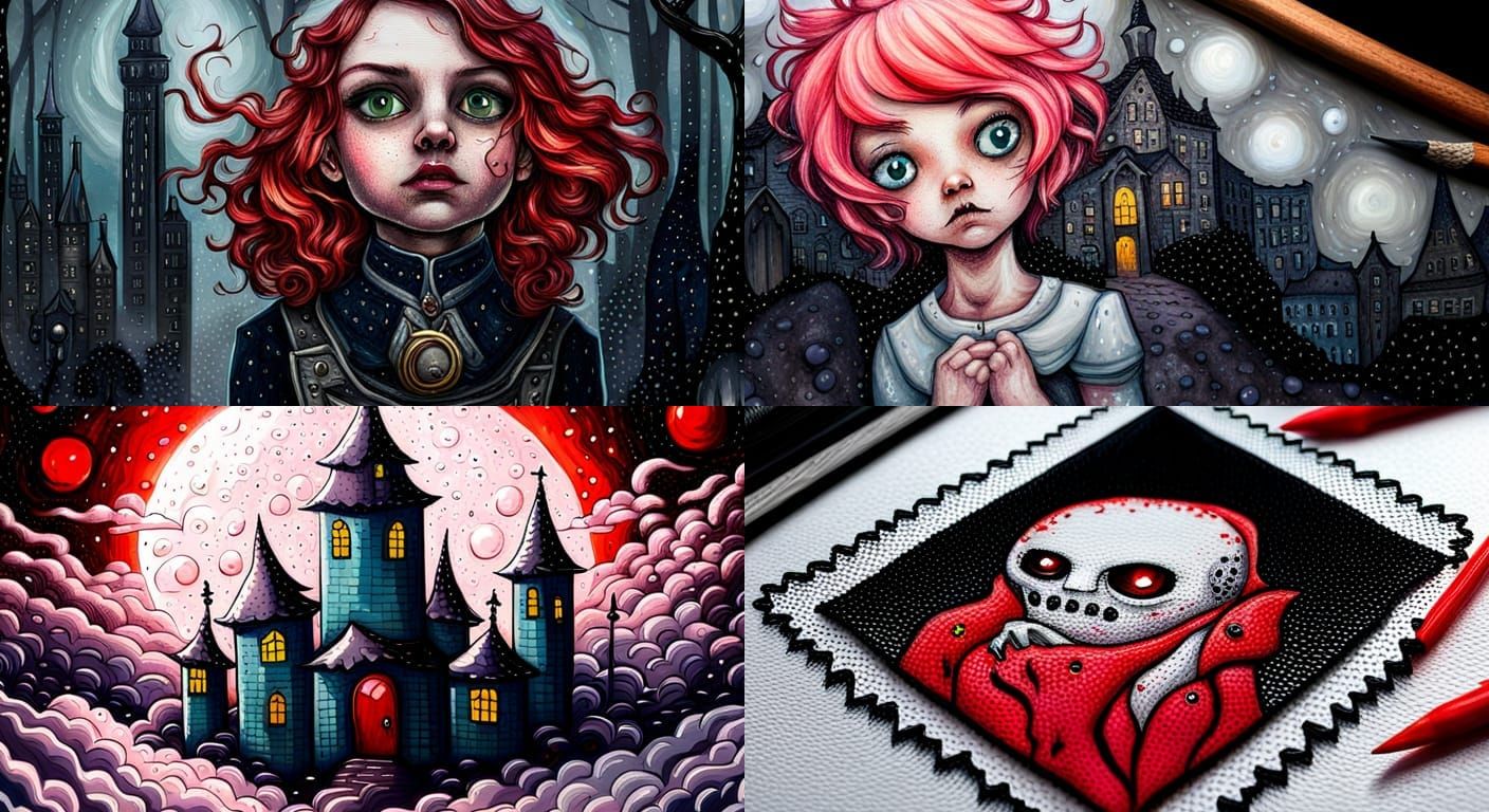 Grim Fairytale Horror Art in Comic Book Style