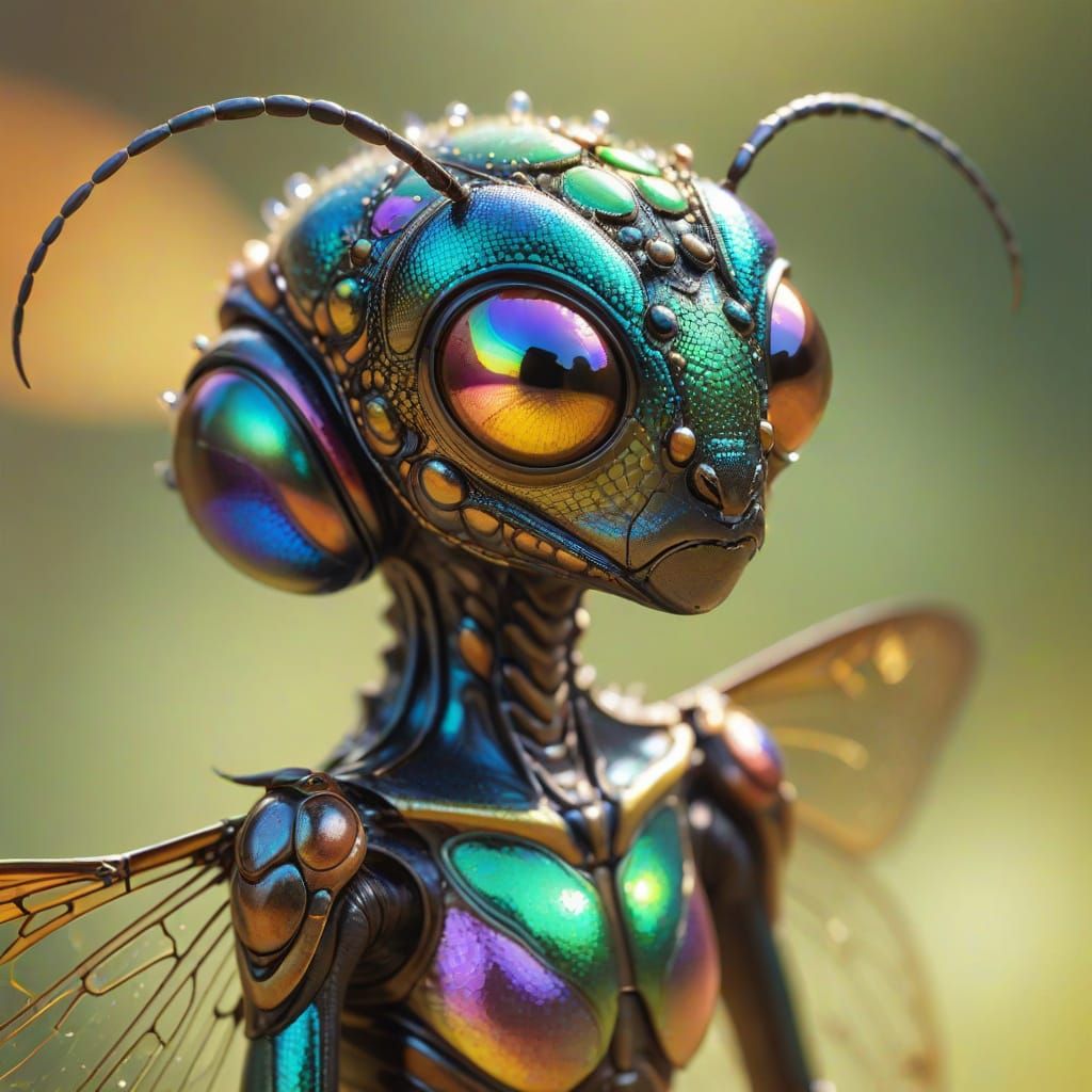 Ethereal Alien Princess in Iridescent Splendor