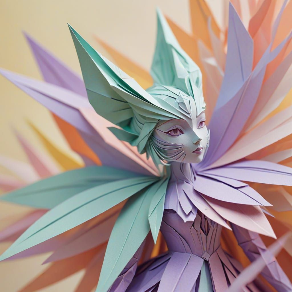Papercraft Countess of Winds in Pastel Colors