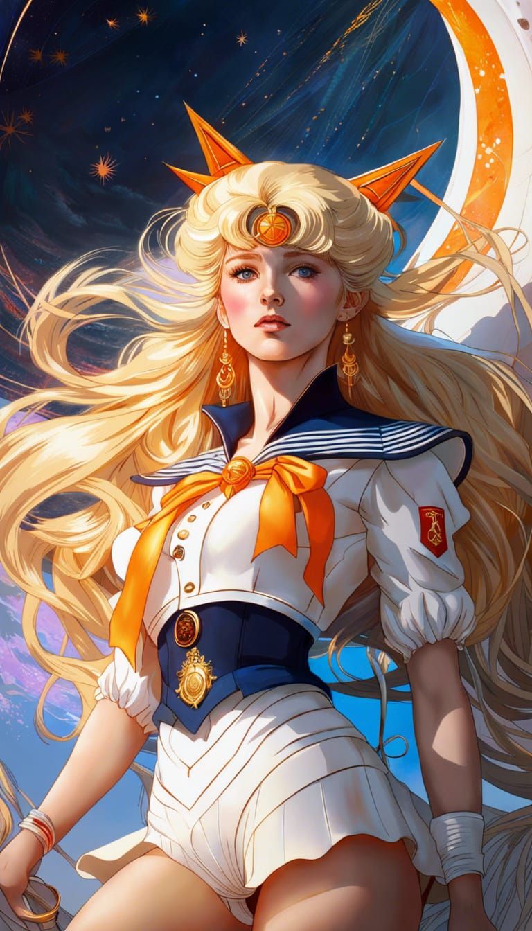 Photorealistic Sailor Venus Portrait in Digital Oil Painting