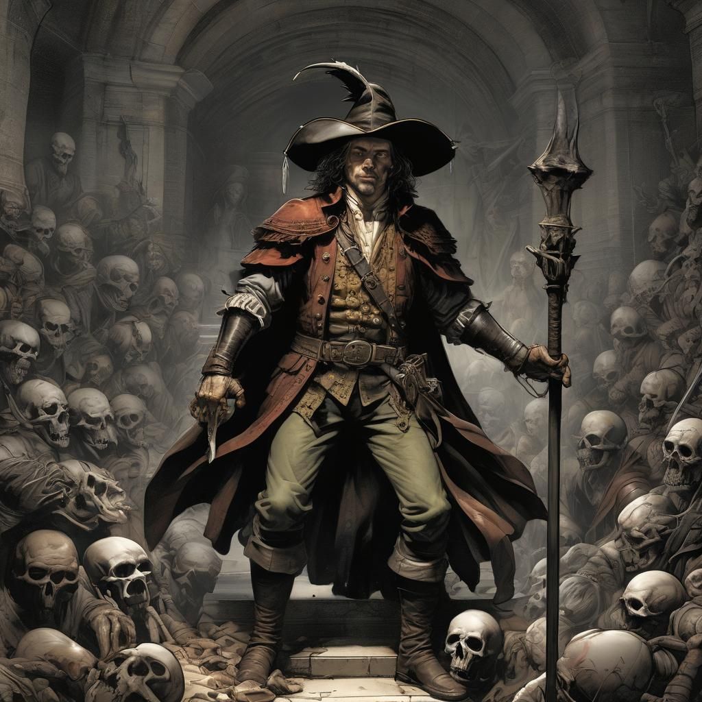 Dramatic Grimdark Scene in Baroque Style