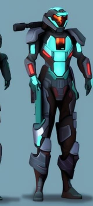 Armored Sci-Fi Soldier Concept Art: Tactical Armor