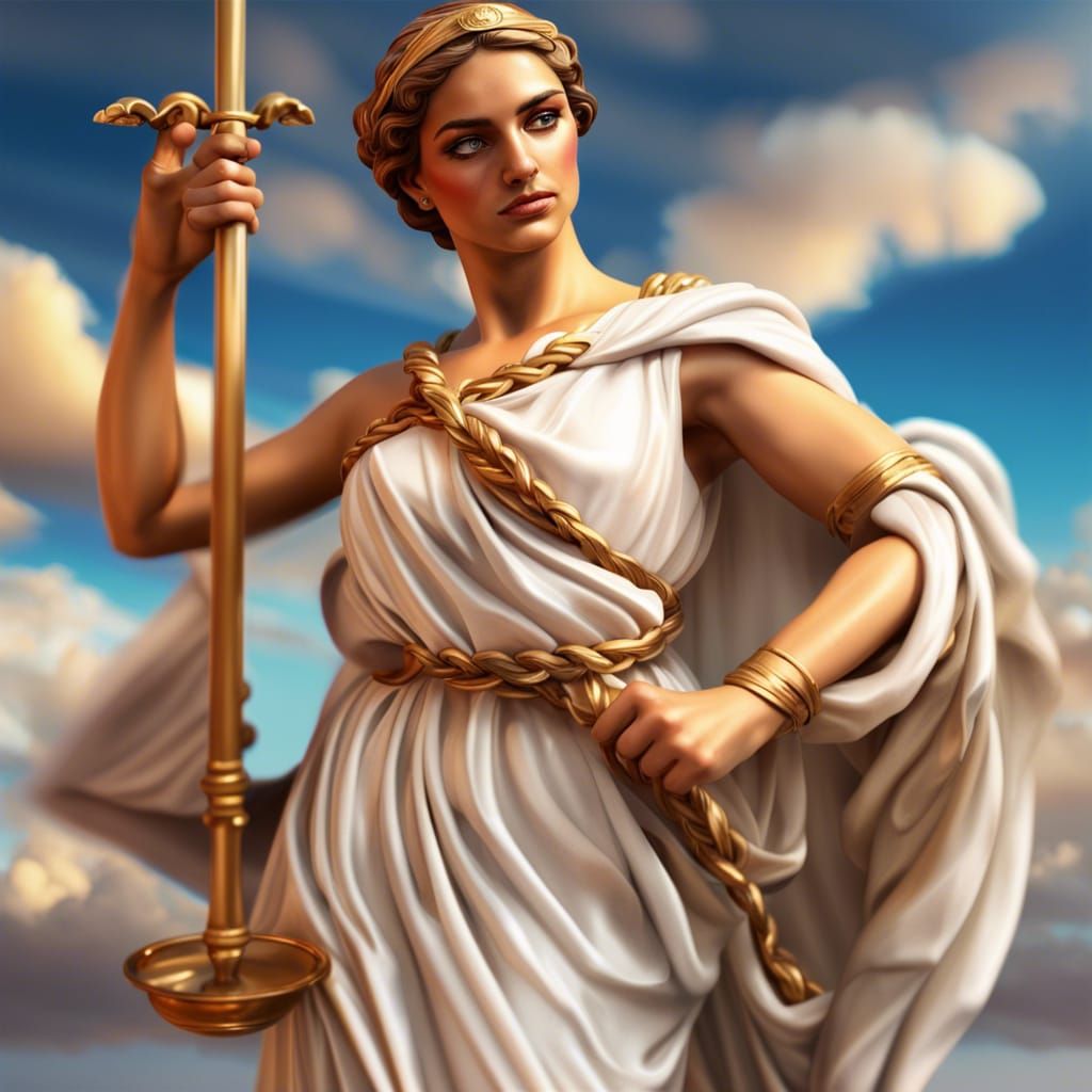 Greek Lady Justice with Scales and Sword