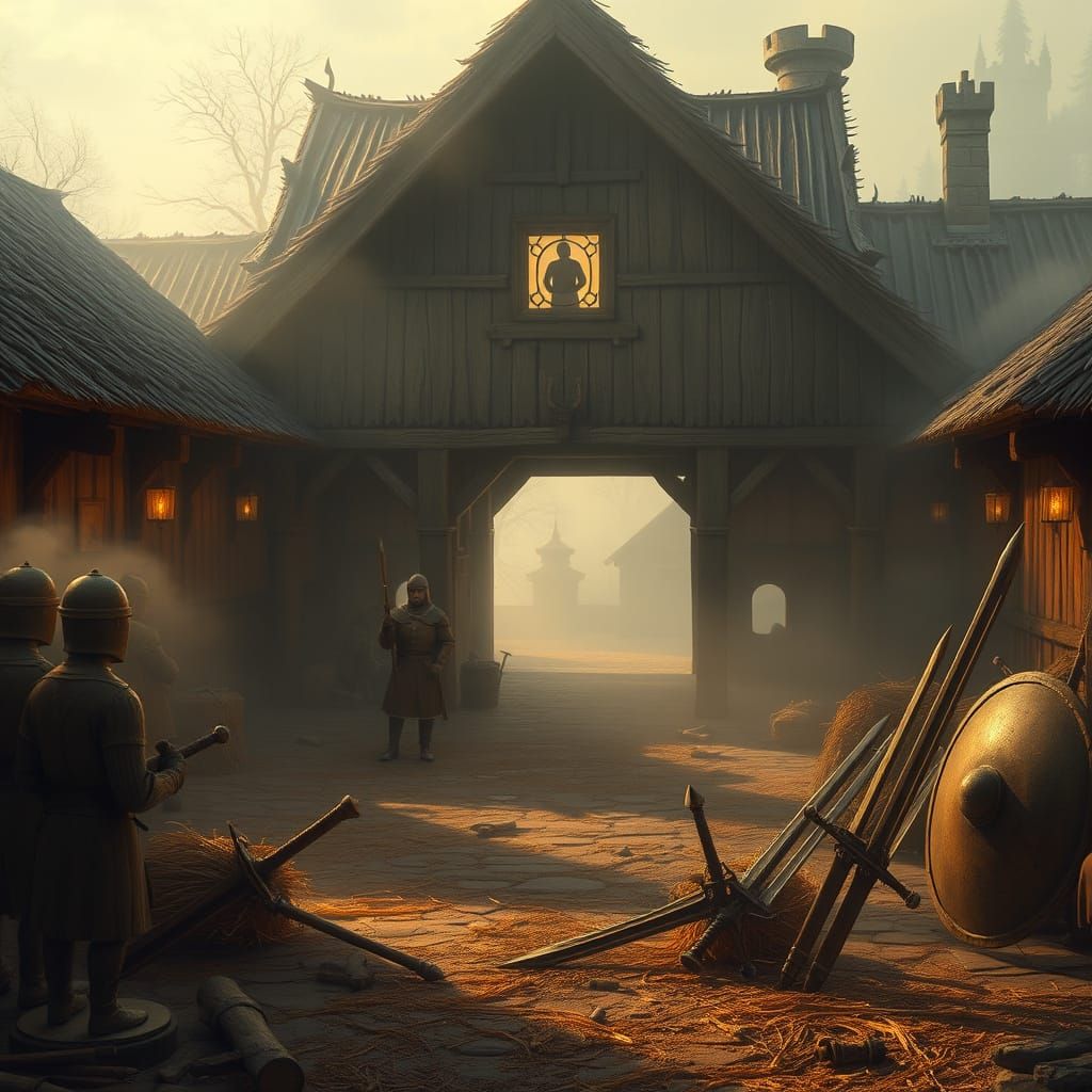 Medieval Barracks in Ethereal Fantasy Style