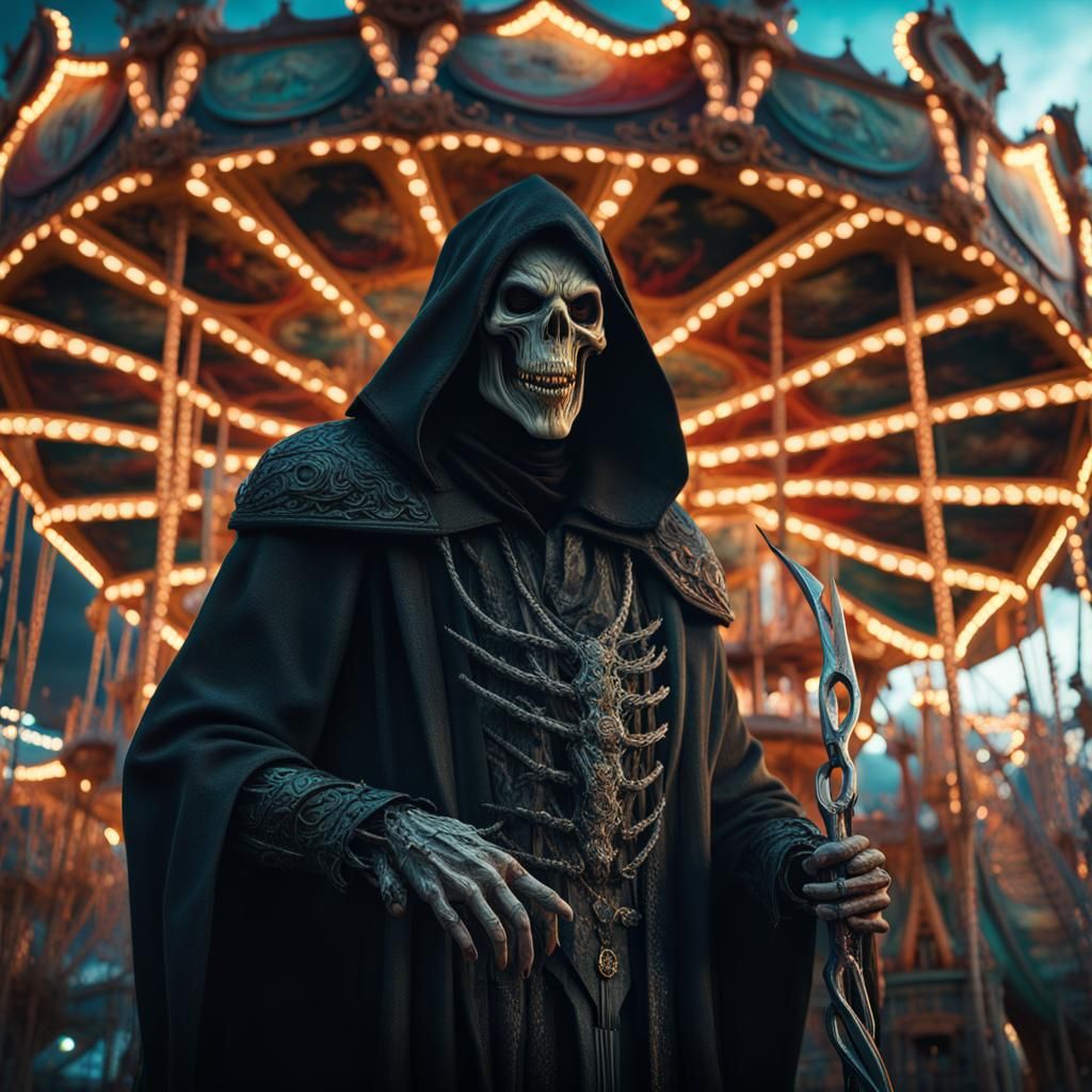 Disturbing Horror: Reaper at Carnival in Hyperrealism