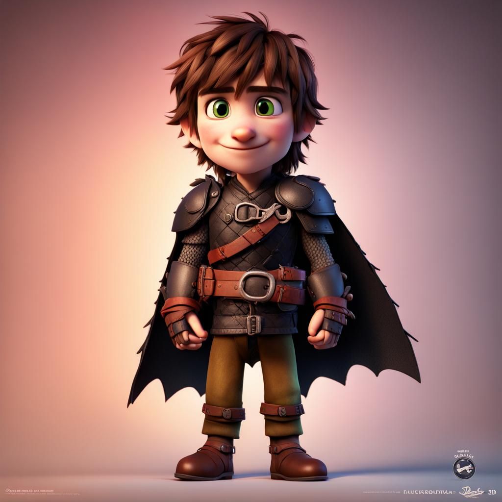 Hiccup from How to Train Your Dragon as 3D Art