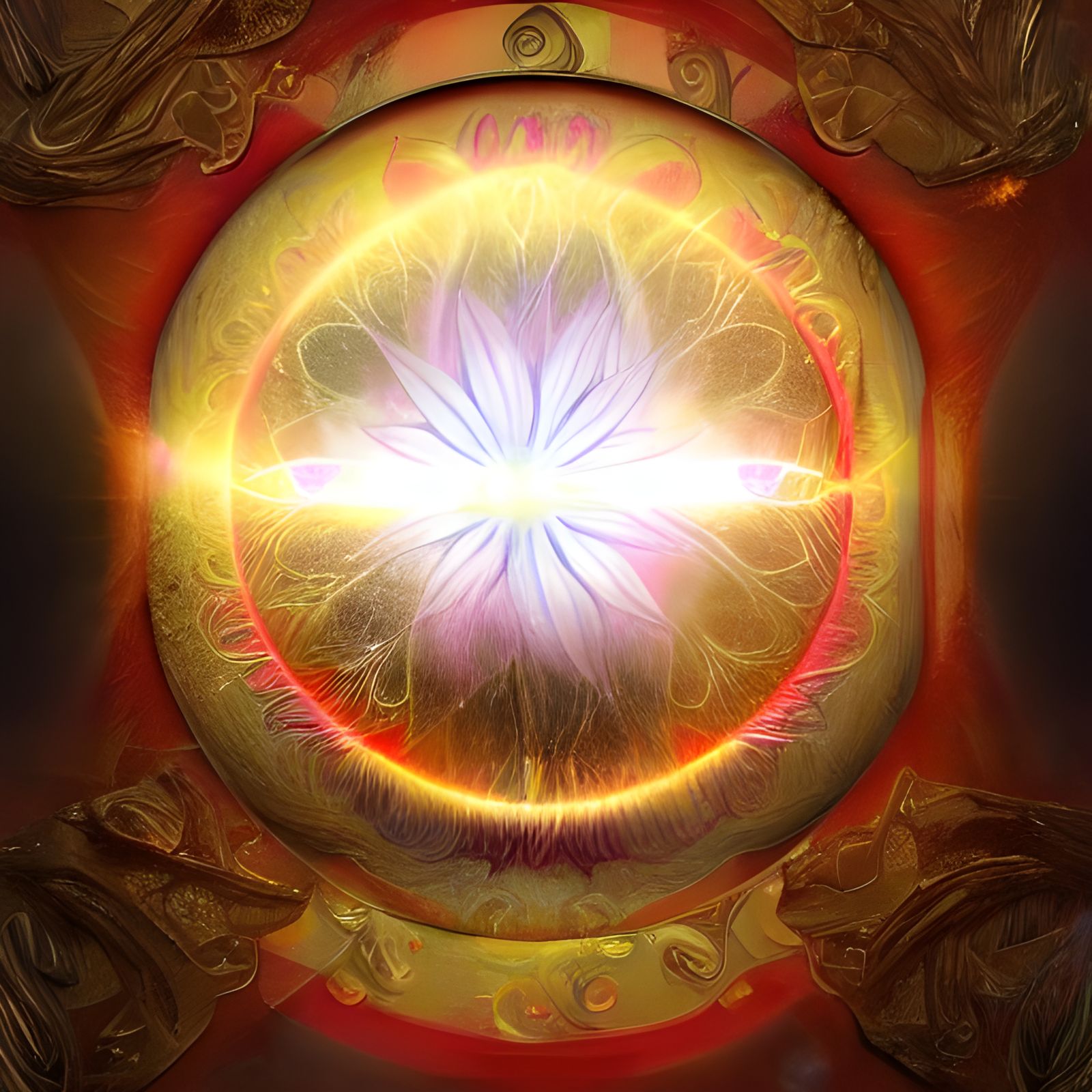 Magical Sacred Flower Sealed in Glass