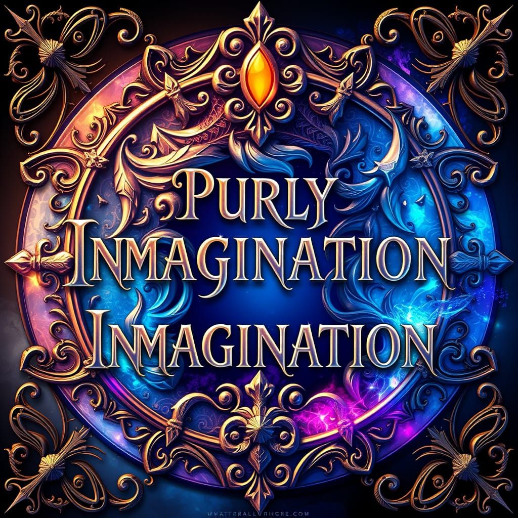 Ethereal Fantasy Logo with Intricate Ornate Border