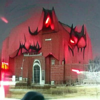 Ominous Demonic Church in Gothic Architecture