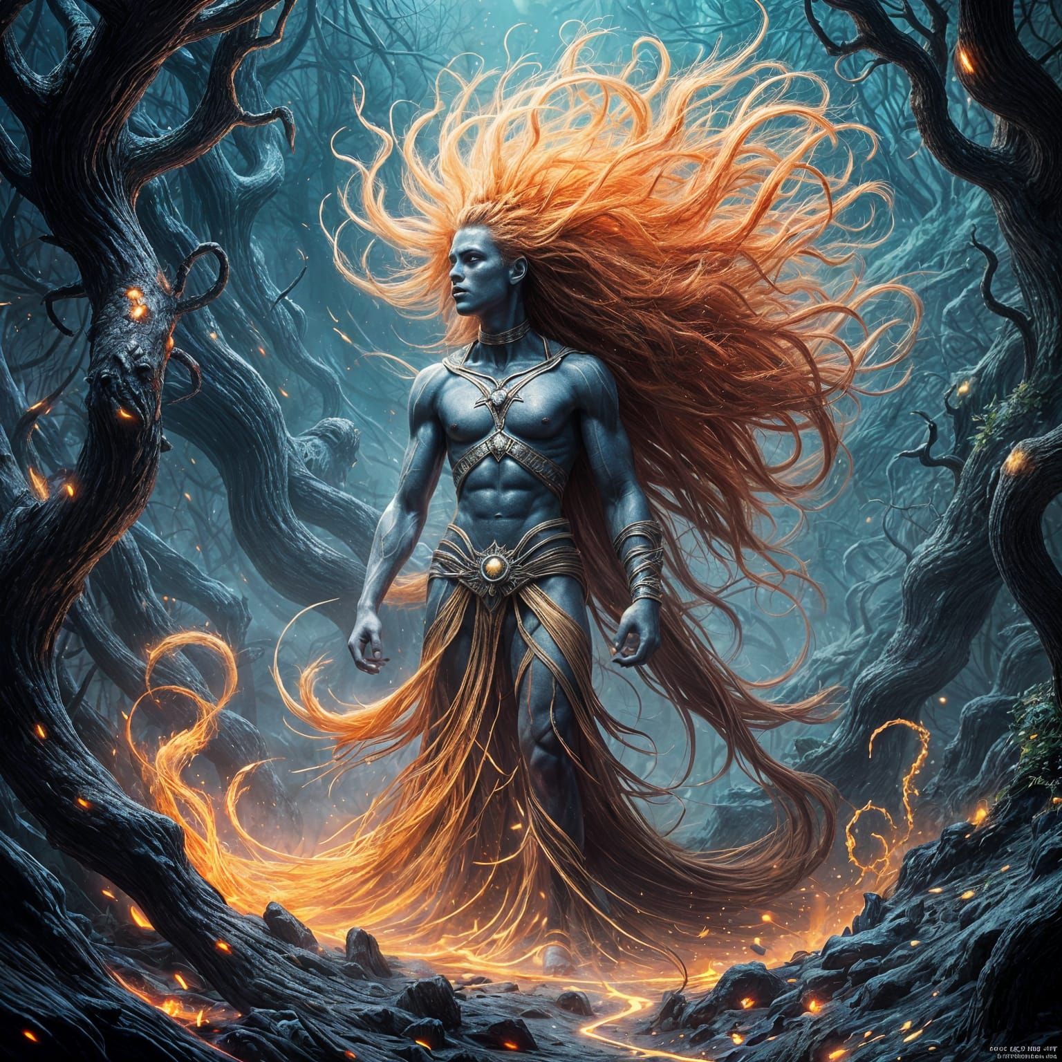 Mystical Efreet in Dark Fantasy Art