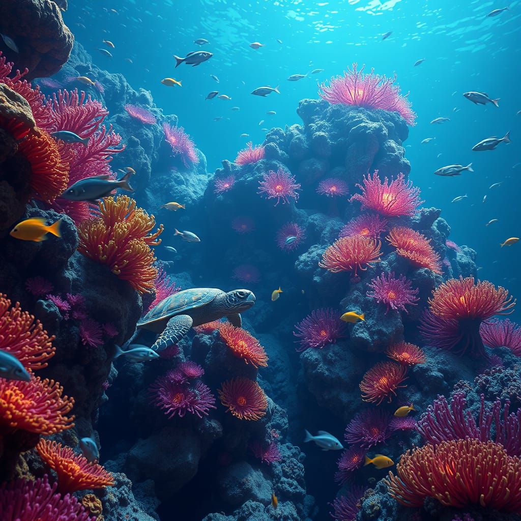 Luminous Coral Reef Matte Painting in Unreal Engine