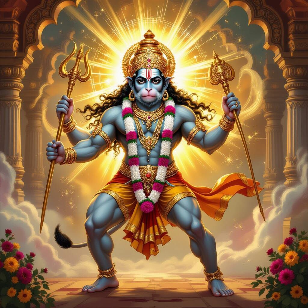 Lord Hanuman as Jai Bajrangbali in Epic Fantasy Style
