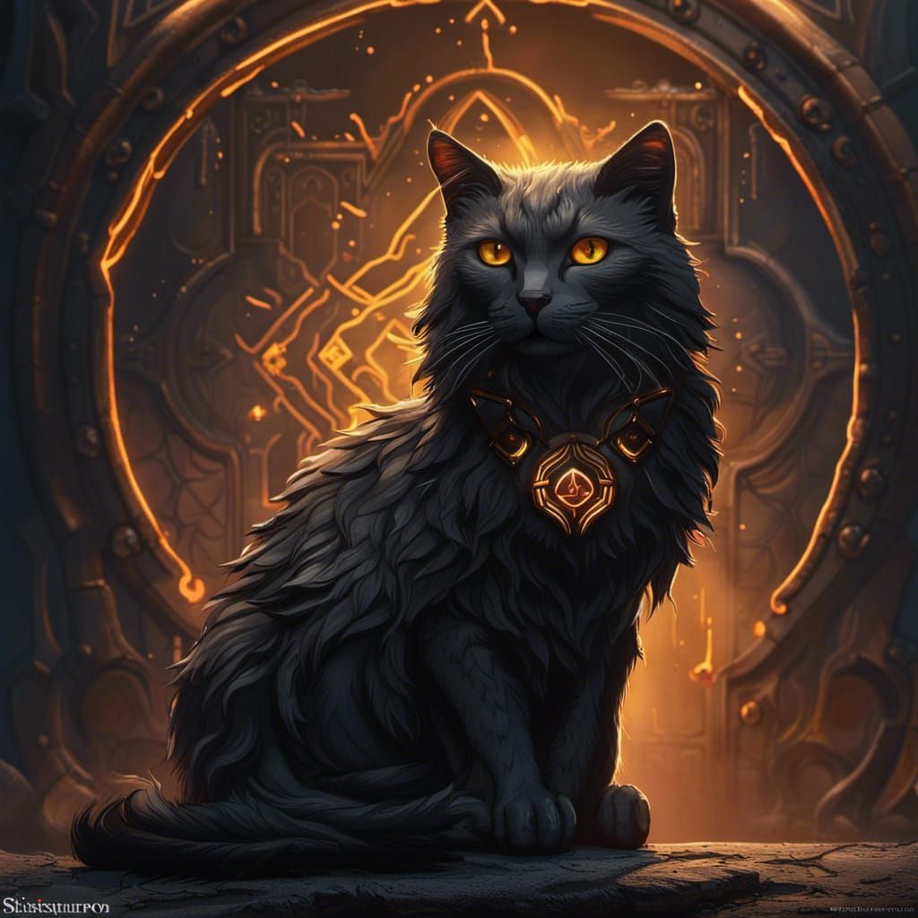 Cat with Amber Eyes in Therian Symbol