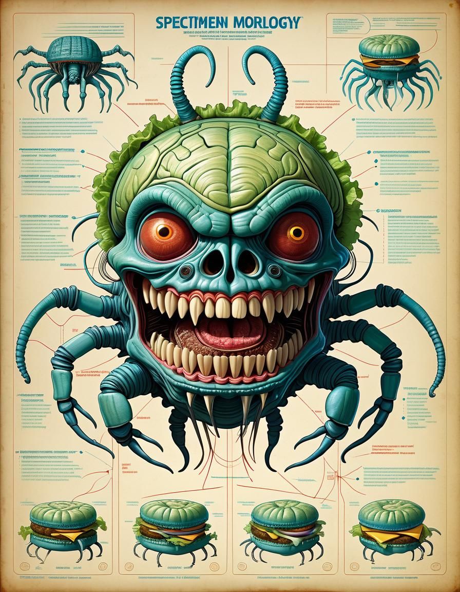 Instructions for transforming a human into a hamburger monster