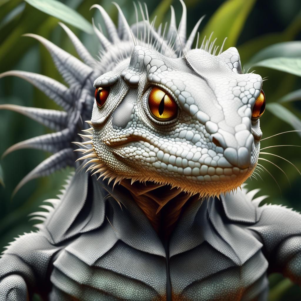Lizard and Ant Alliance in Jungle, Digital Painting