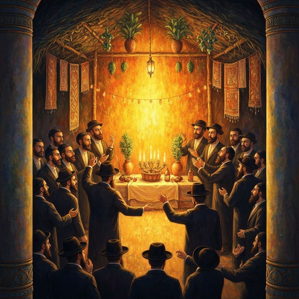 Uplifting Sukkot Sukkah with Joyful Celebration