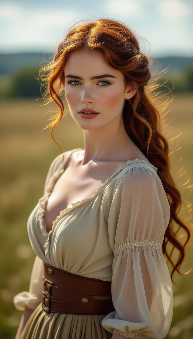 Mesmerizing Woman in Flowing Attire