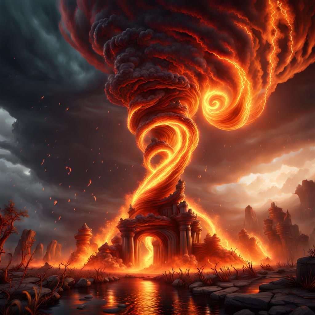 Fantastic Fire Tornado Concept Art in Unreal Engine