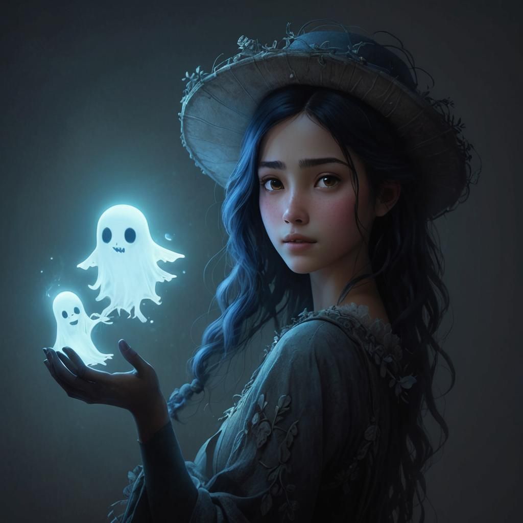 Girl's Whimsical Friendship with Ancient Ghost Spirit