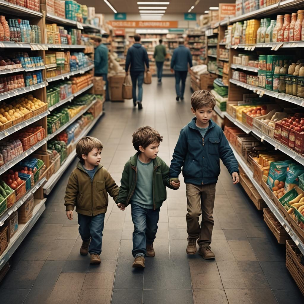Spot the Difference: Boys at the Supermarket