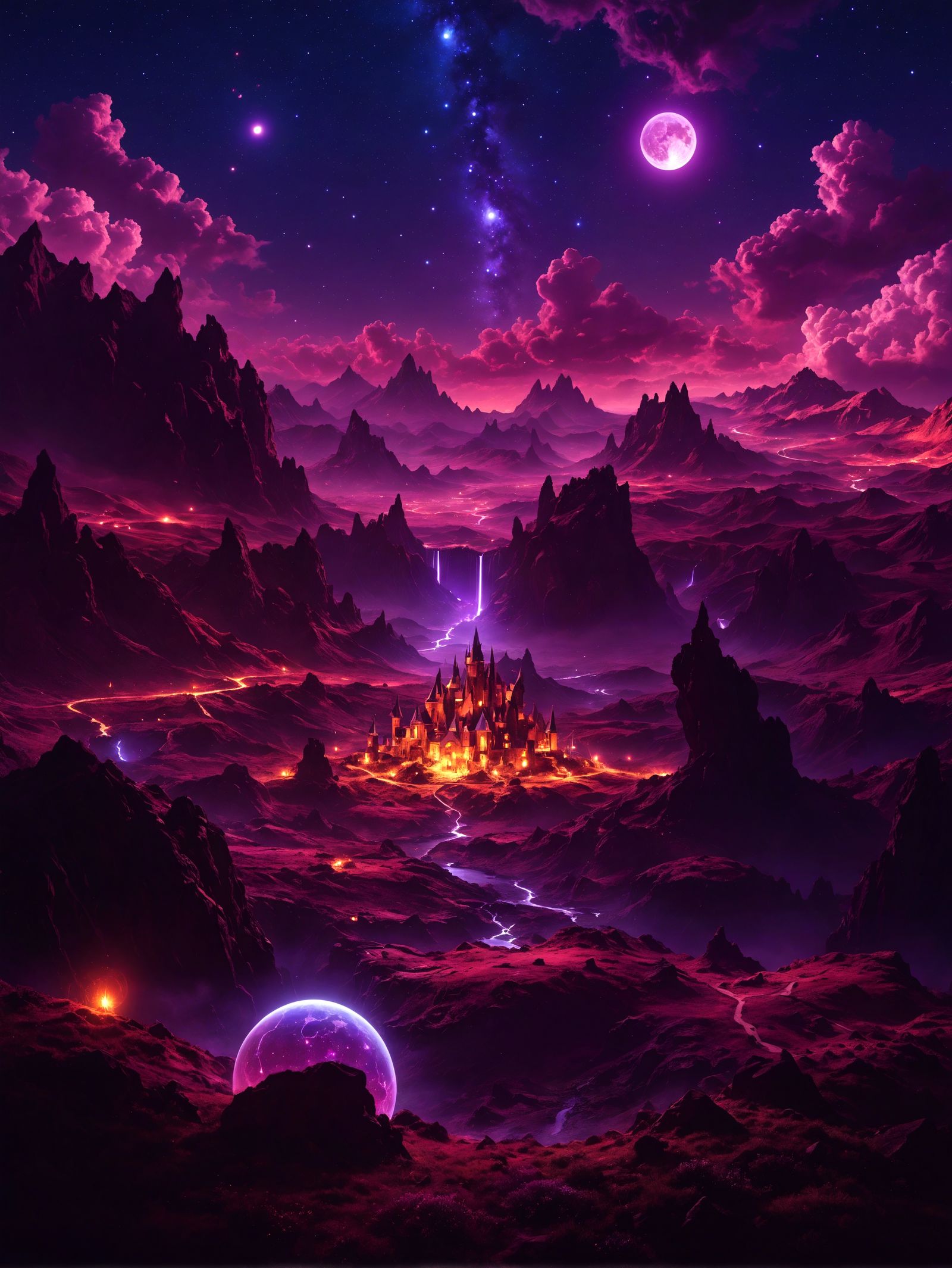 Magical Fantasy Landscape in Expressionist Style