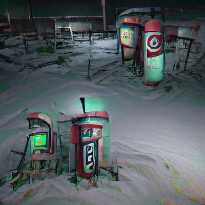 Vintage Gas Pumps at Abandoned Filling Station