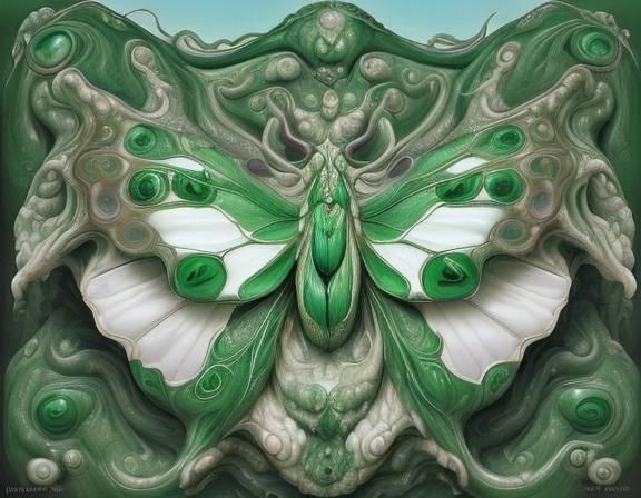 Eerie Monster Escaping Slime in Delicate Deco Style