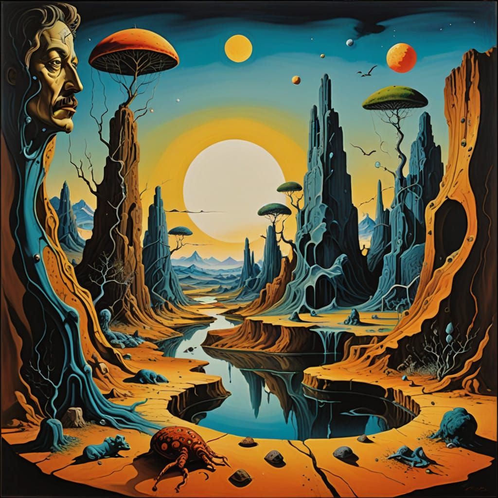 Surreal Menagerie in Dali-Inspired Style