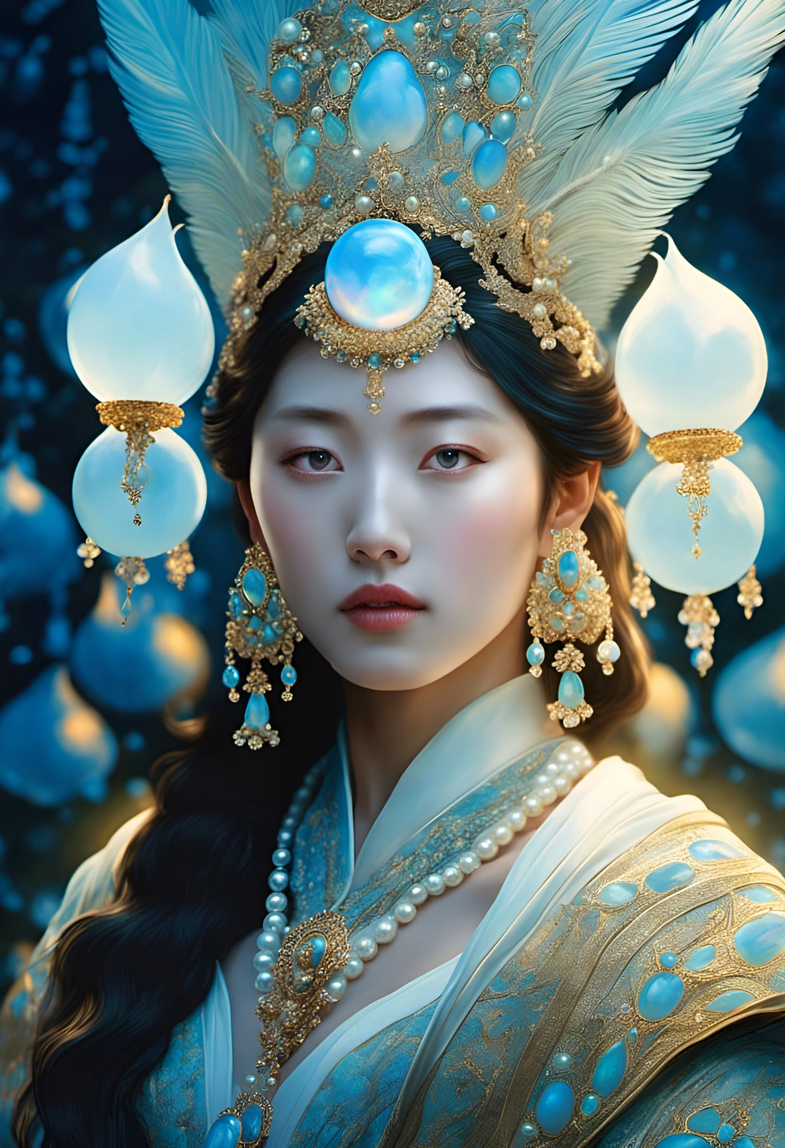 Opal Pearl Goddess: Hyperdetailed Photographic Painting