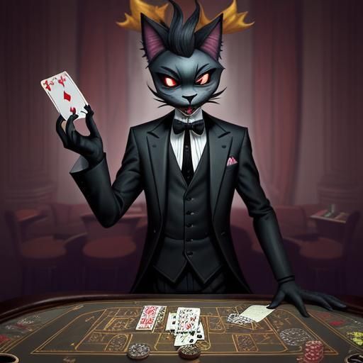 Husk Deals Cards in Hazbin Hotel Speakeasy