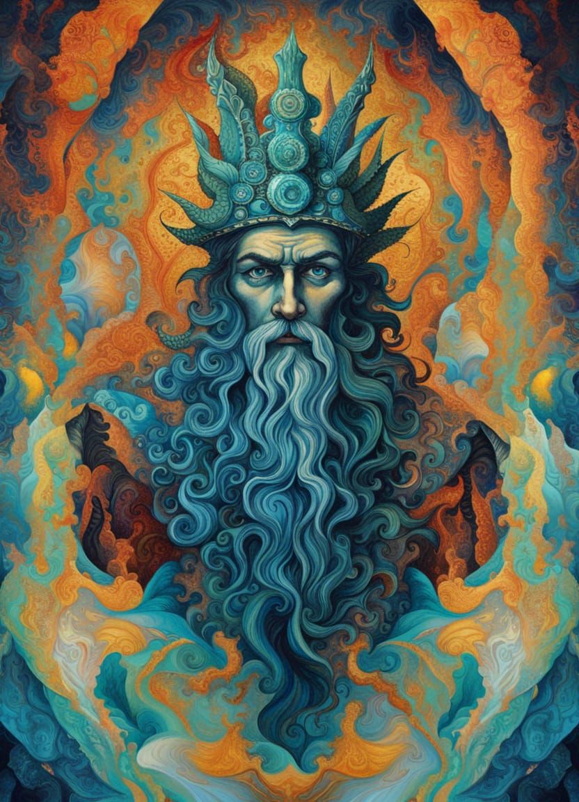 Poseidon Overlooking His Kingdom: Abstract Art