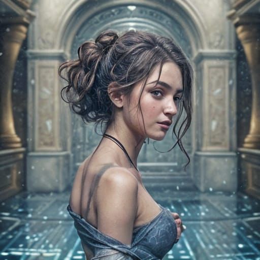 Glamorous Shower Scene with Beautiful Young Women