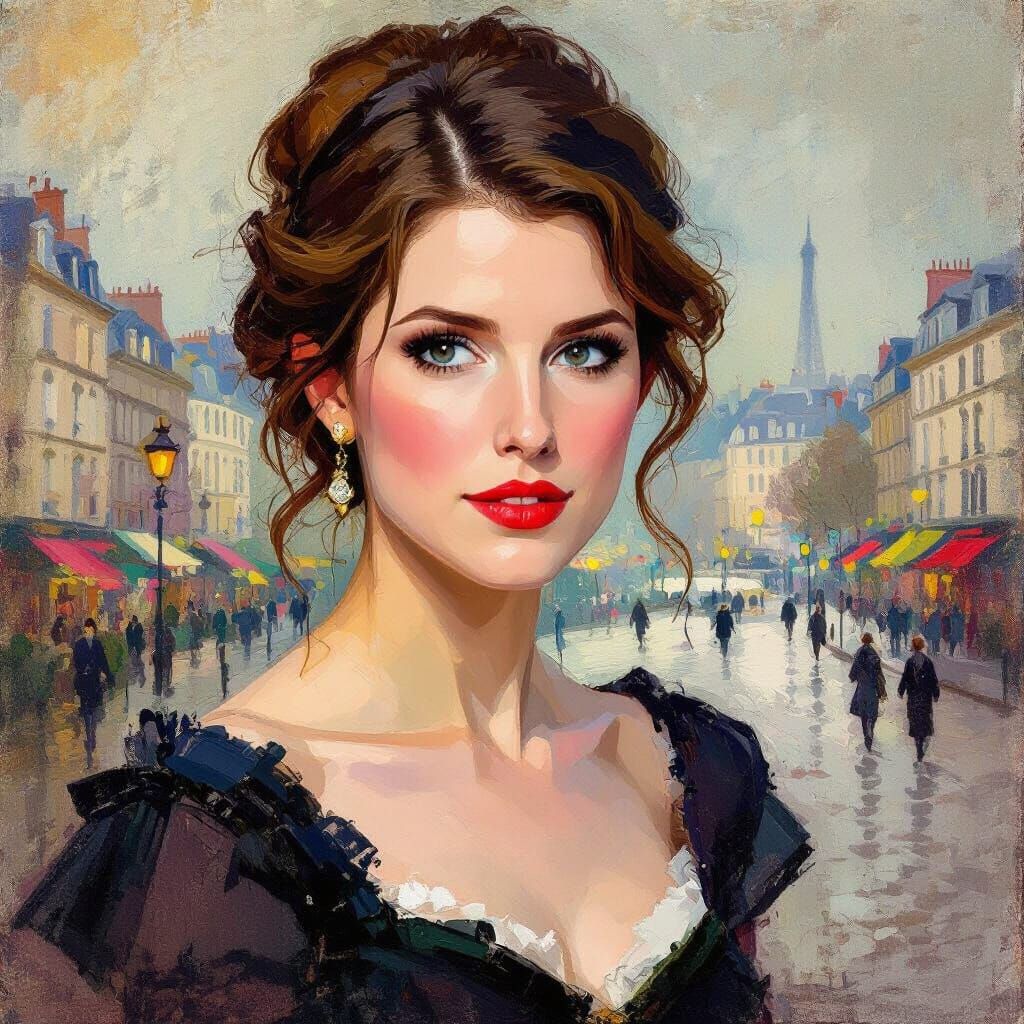Anna Kendrick in 1890s Paris Impressionist Painting