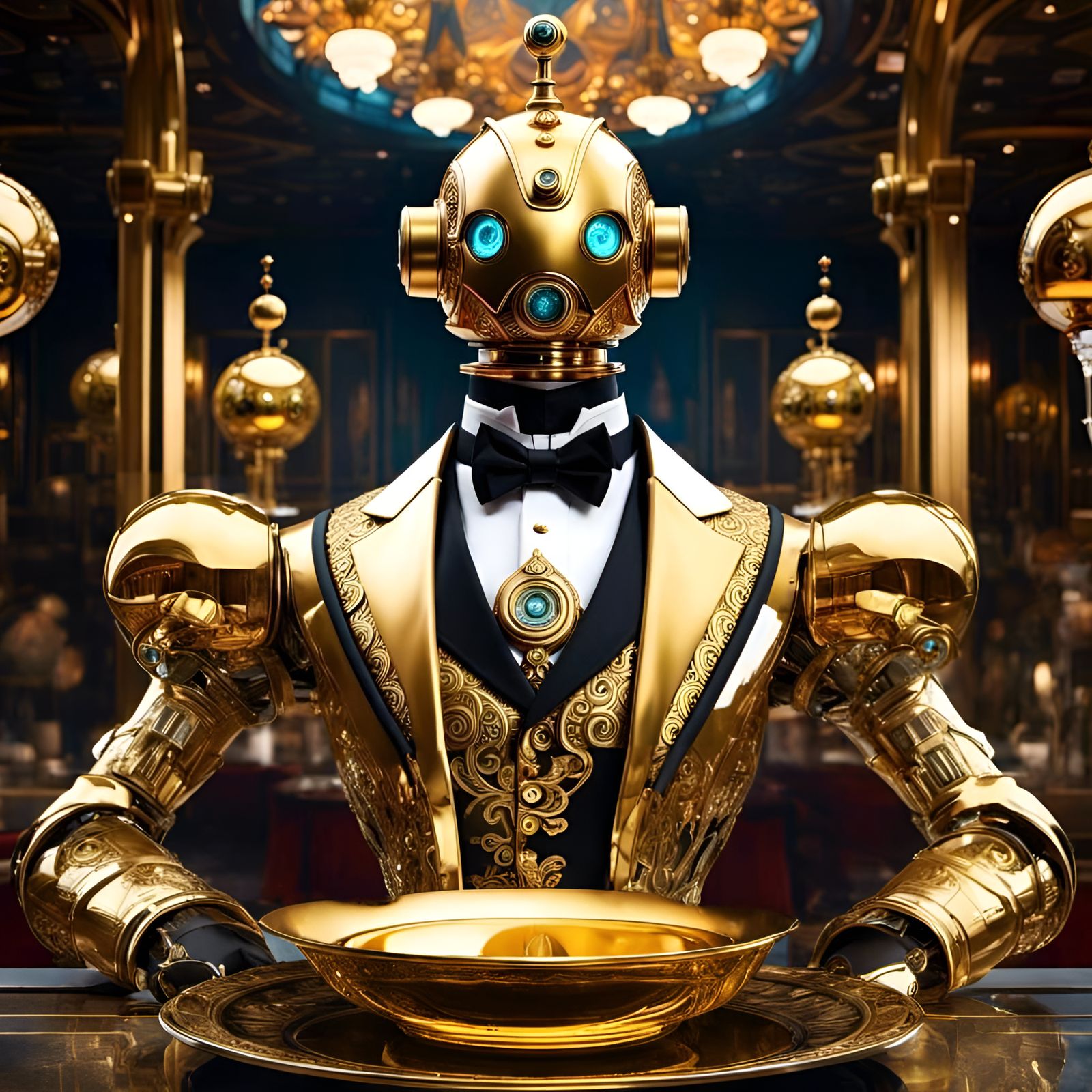 Champagne on Gold Plate: Maximalist Digital Art
