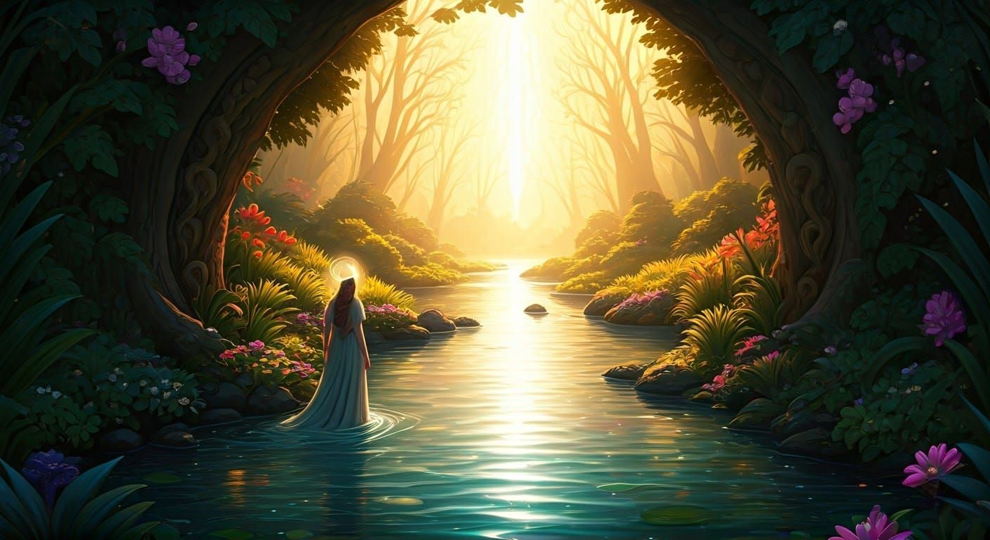 Ethereal Goddess Attunes to Nature's Frequency